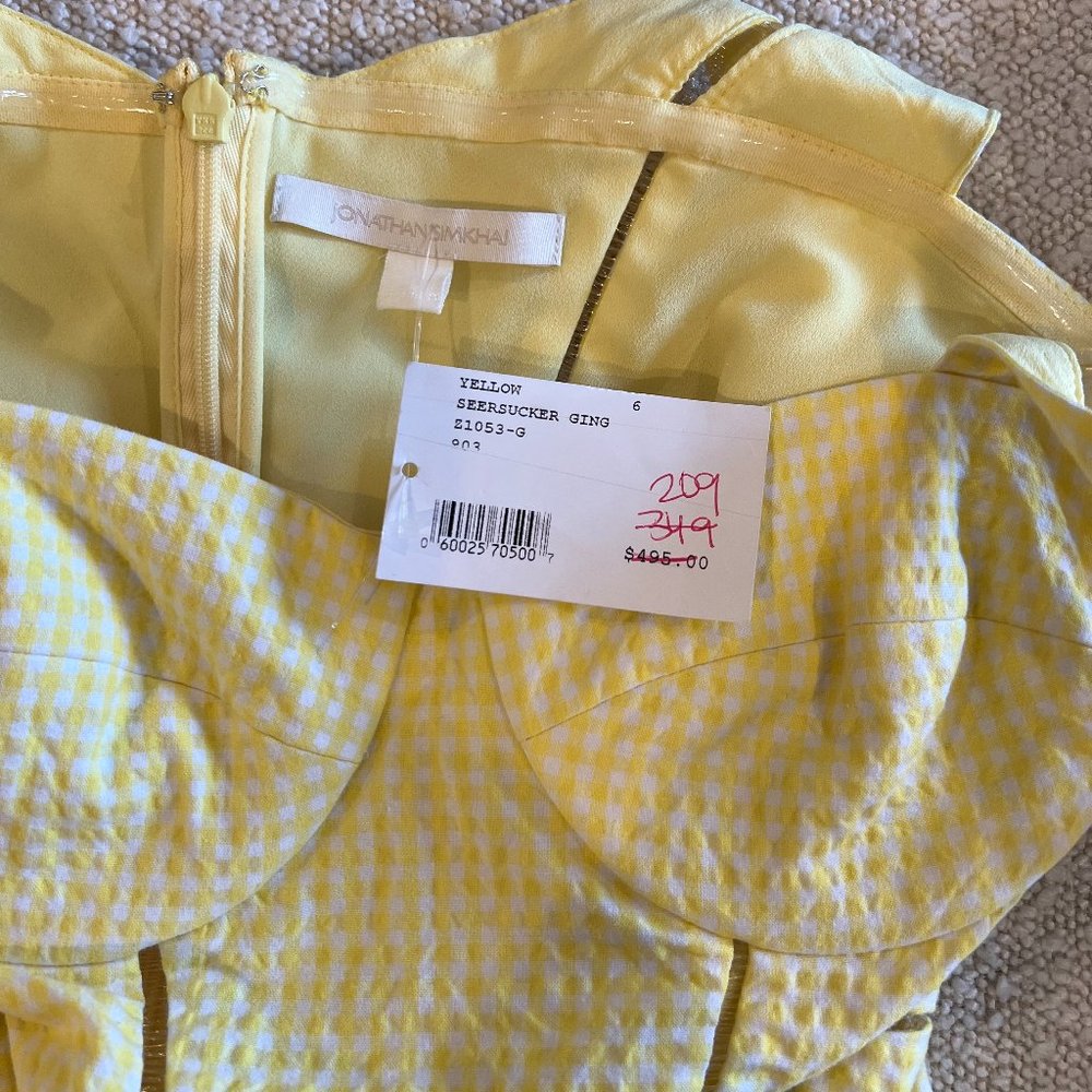 Jonathan Simkhai Yellow Ruffle Mini Dress - Picture 4 of 11